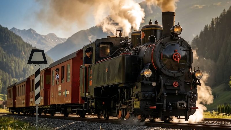 Zillertaler Dampfzug mit historischen Waggons